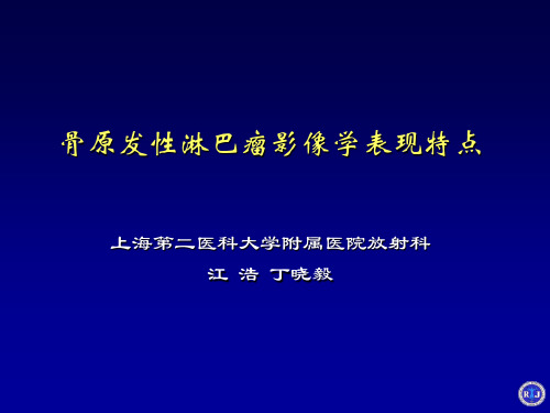 骨原发性淋巴瘤影像学表现特点-PPT精选文档