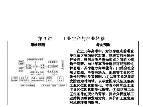 第一部分 专题二 人文地理事象与原理 第3讲 工业生产与产业转移 