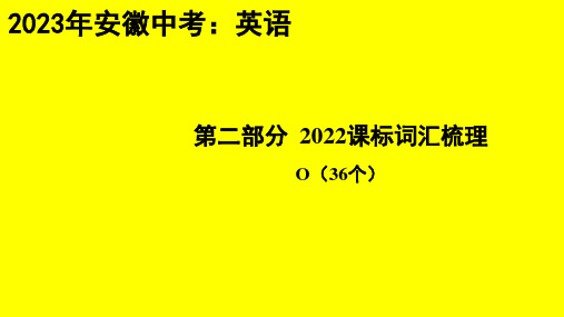 2023年安徽省中考英语专题总复习：词汇梳理O(36个)