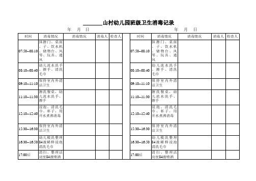 消毒记录表