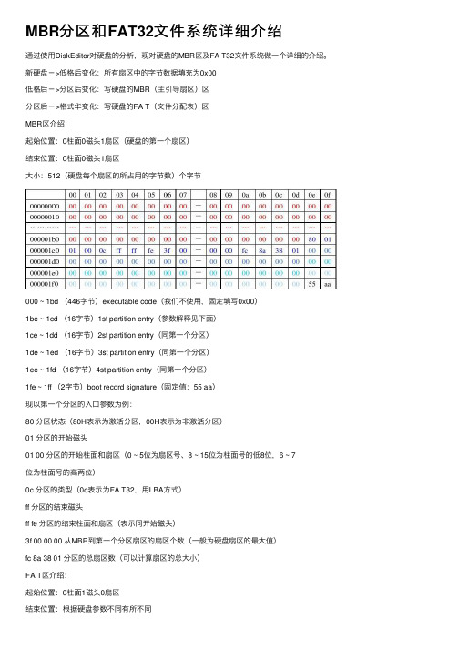 MBR分区和FAT32文件系统详细介绍