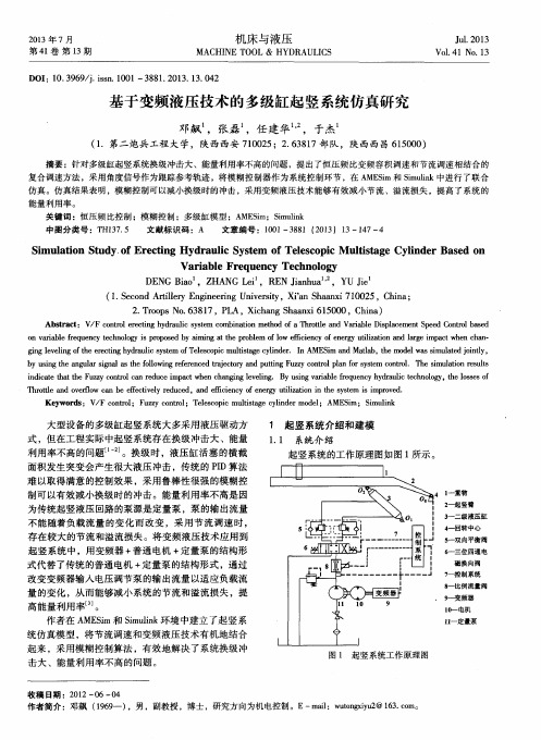 基于变频液压技术的多级缸起竖系统仿真研究