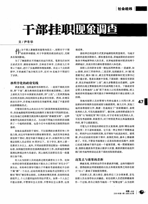 干部挂职现象调查