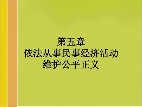 第五章依法从事经济活动维护公平正义