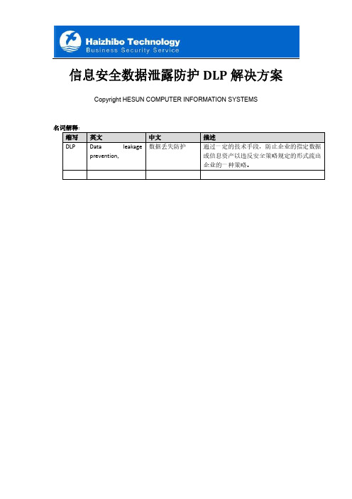 信息安全数据泄漏防护DLP解决方案