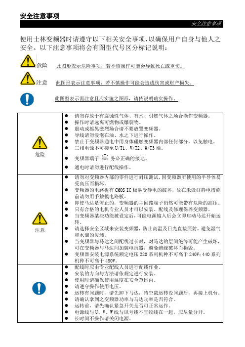 士林变频器SS2系列操作手册