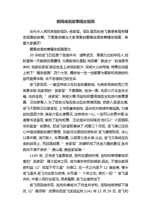 爱国成语故事精忠报国