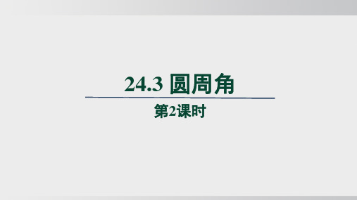 24.3 圆周角 第2课时  课件 沪科版数学九年级下册