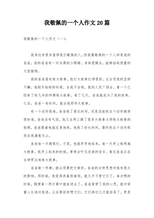 我敬佩的一个人作文20篇