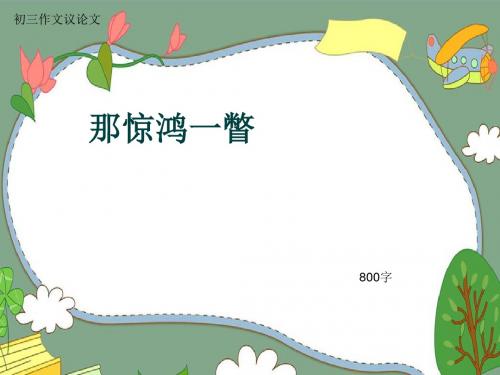 初三作文议论文《那惊鸿一瞥》800字(共11页PPT)