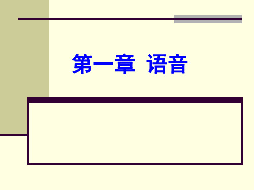 现代汉语--语音一