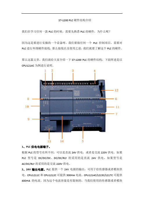 S7-1200 PLC硬件结构介绍