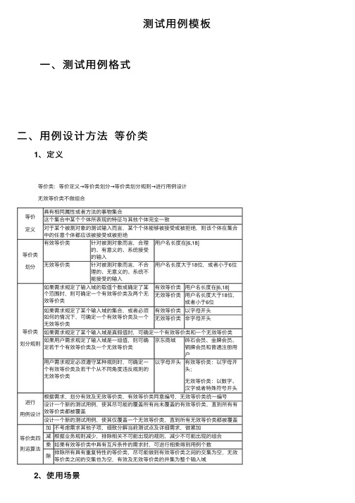 测试用例模板