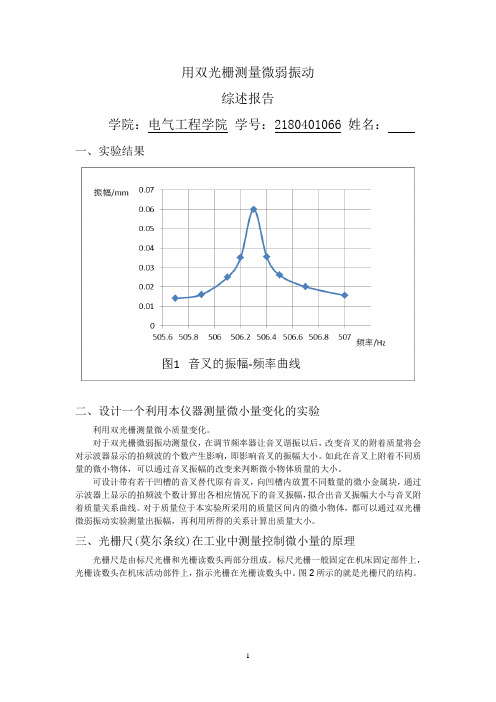 双光栅测微弱振动综述报告