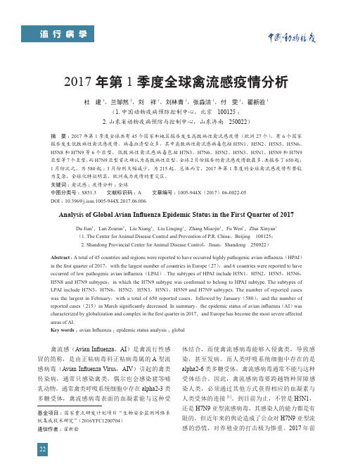 2017年第1季度全球禽流感疫情分析