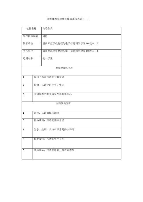 《古诗两首》制作脚本案例