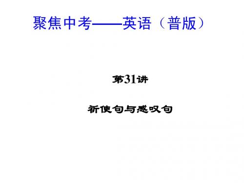 2014中考英语总复习课件：祈使句与感叹句人教新目标版