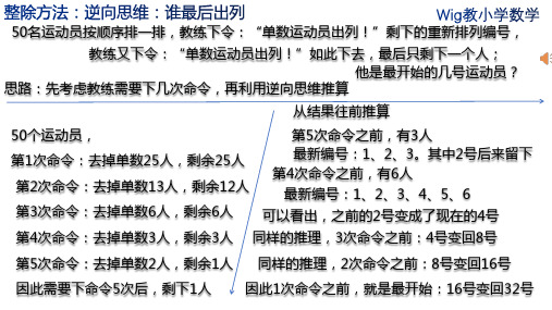 整除方法：逆向思维：谁最后出列(六年级数学下)