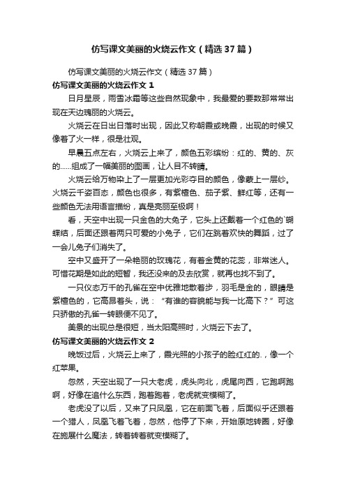 仿写课文美丽的火烧云作文（精选37篇）