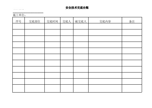 安全技术交底台账表