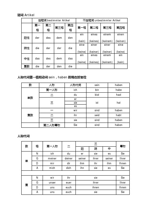 德语基础知识点整理