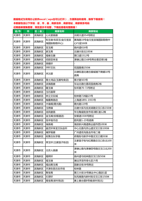 2020新版天津市天津市滨海新区古玩工商企业公司商家名录名单联系电话号码地址大全87家