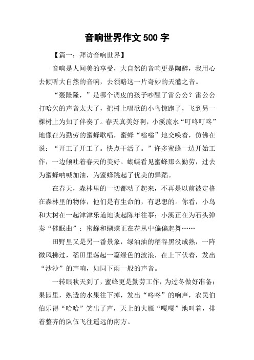 音响世界作文500字