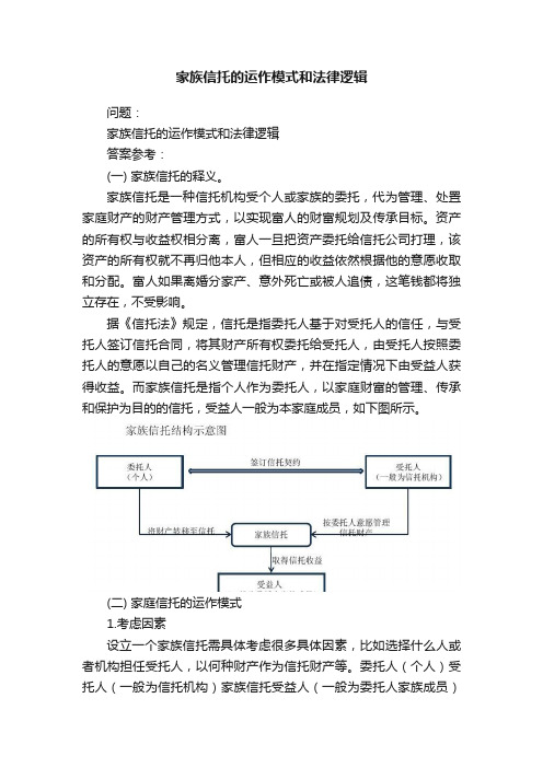 家族信托的运作模式和法律逻辑