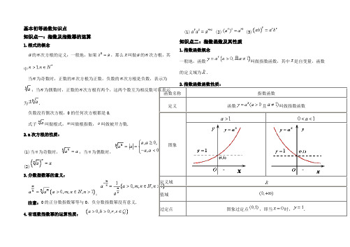 指数、对数函数基本知识点