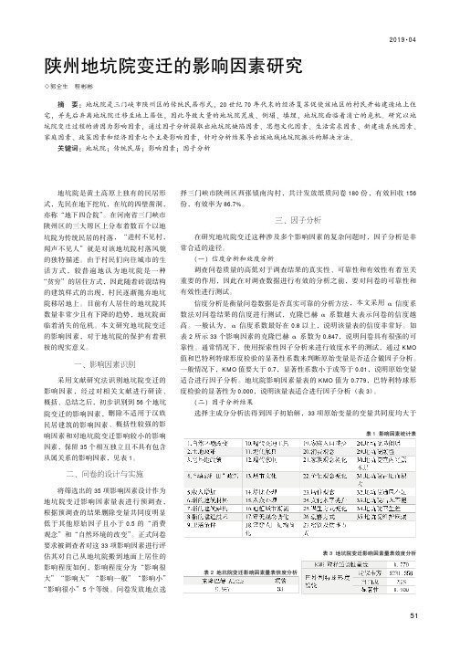 陕州地坑院变迁的影响因素研究