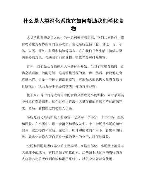 什么是人类消化系统它如何帮助我们消化食物