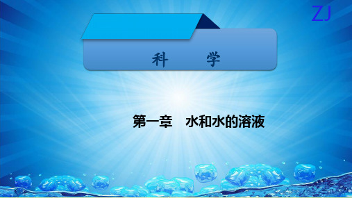 八年级科学上册 第一章 水和水的溶液 第一讲 水资源与水的组成精讲课件 (新版)浙教版