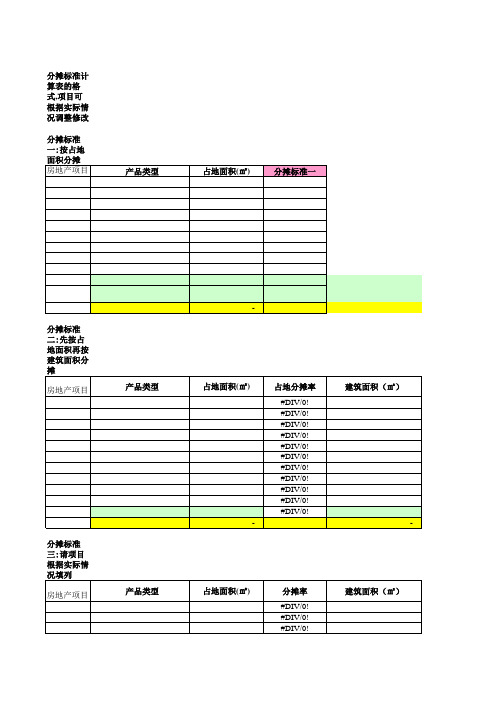 账结成本计算工作底稿