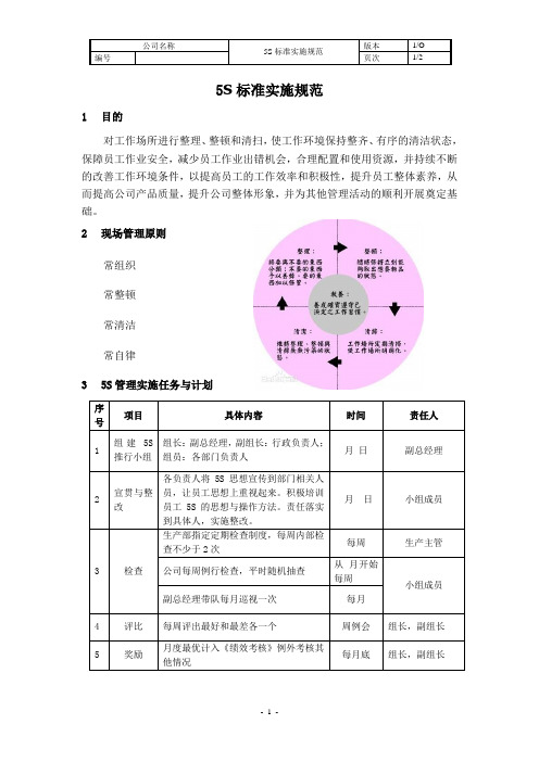 5S标准实施规范