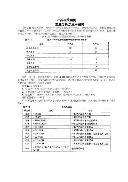 产品决策案例