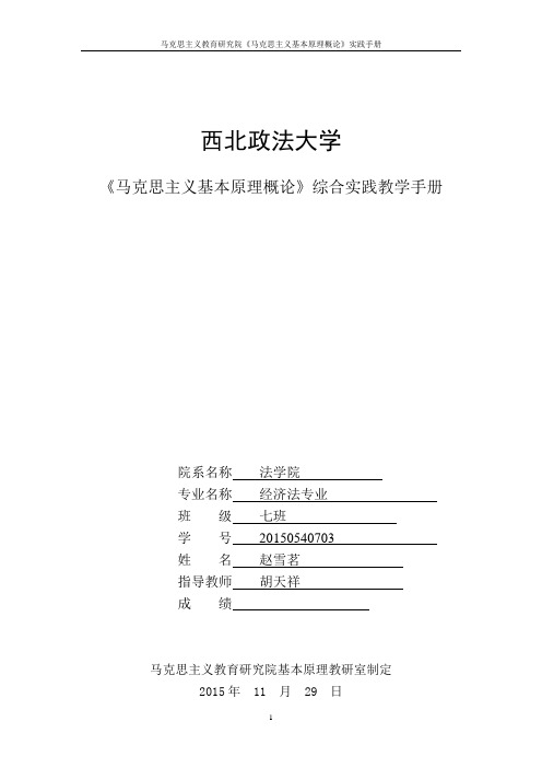 《马克思主义基本原理概论》综合实践教学手册