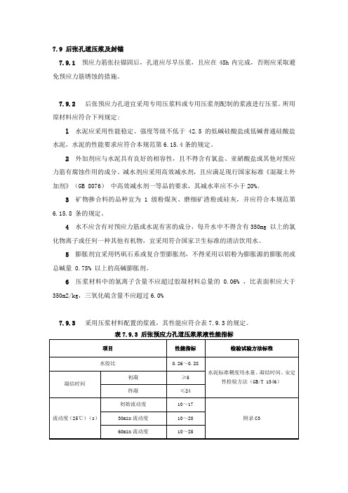 7.9 后张孔道压浆封锚