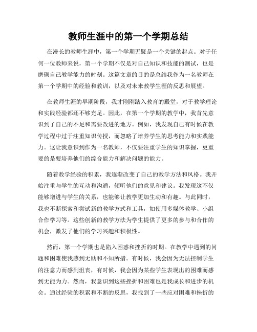 教师生涯中的第一个学期总结