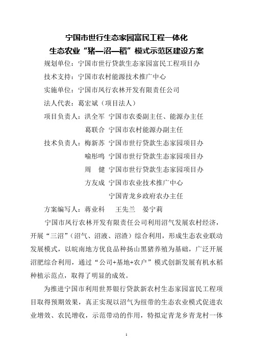 2011年“猪-沼-稻”项目书