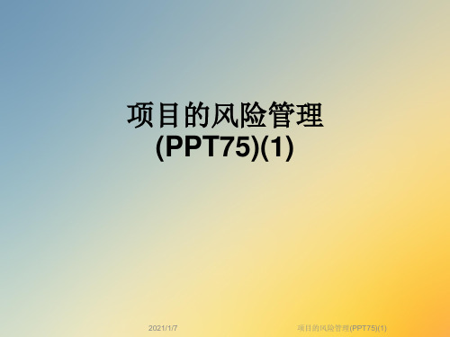 项目的风险管理(PPT75)(1)