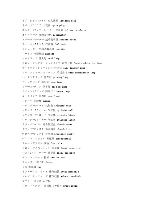 汽车配件专用日语