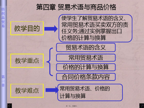 第四章 贸易术语和商品价格