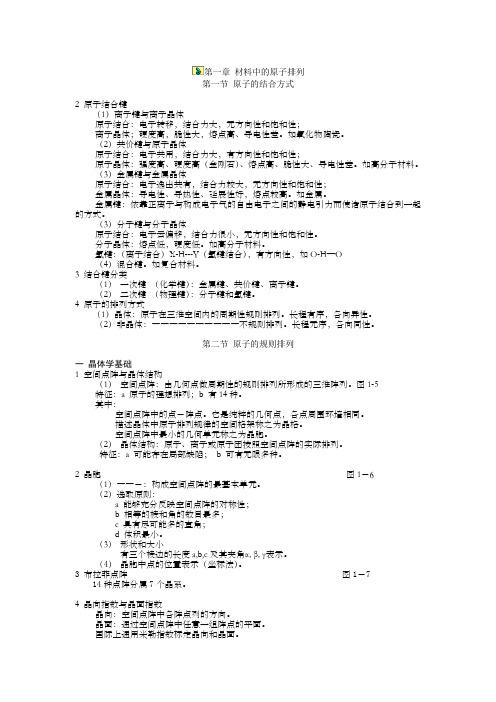 材料科学基础基础知识点总结