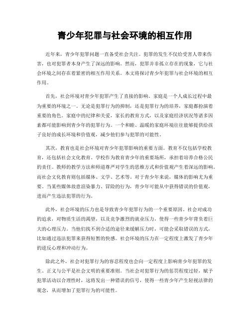 青少年犯罪与社会环境的相互作用