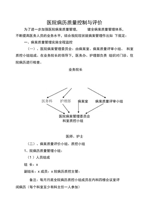 医院病历质量控制与评价DOC