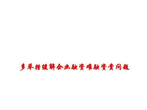 2019年高考政治总复习时政热点多举措缓解企业融资难融资贵问题名师公开课省级获奖课件