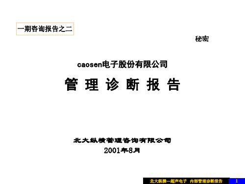 某公司内部管理诊断报告分析