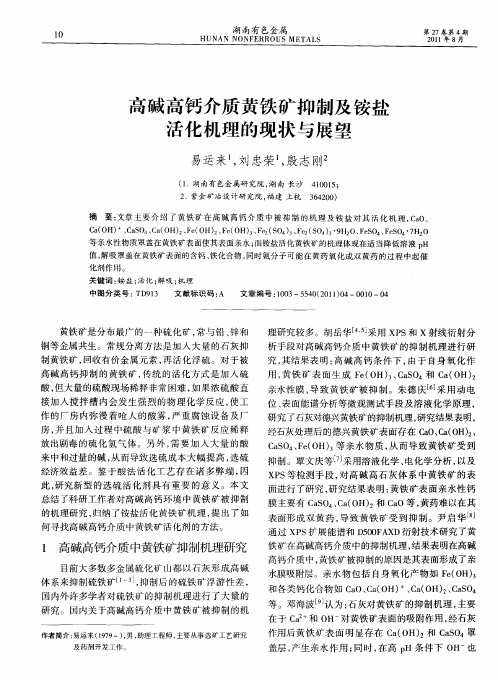 高碱高钙介质黄铁矿抑制及铵盐活化机理的现状与展望