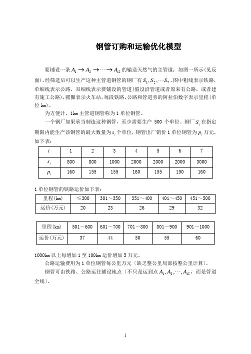 管道运输与订购优化模型(CAI)