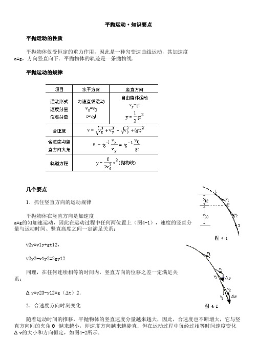 平抛运动·知识要点